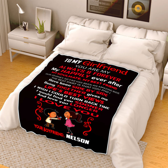 "To My Girlfriend Life's Best Views"- Personalized Blanket