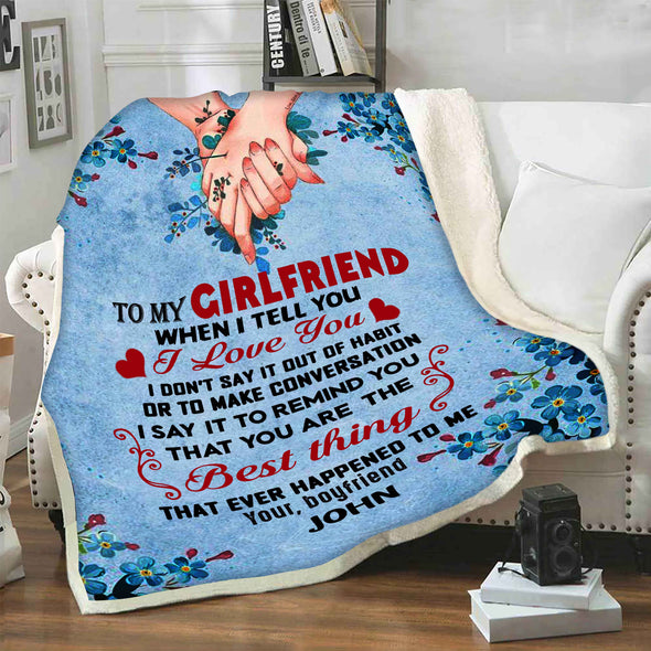 "To My Girlfriend Best Thing"- Personalized Blanket