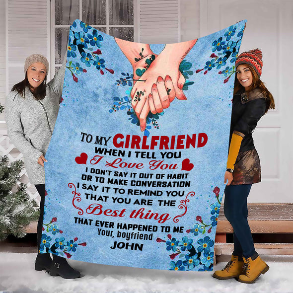 "To My Girlfriend Best Thing"- Personalized Blanket