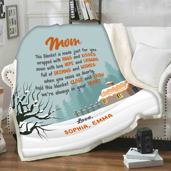 "Mom When You Miss Us Dearly"- Personalized Blanket
