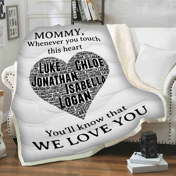 "We Love You" Customized Blanket For Grandma/Grandpa/Papa/Mamma/Auntie