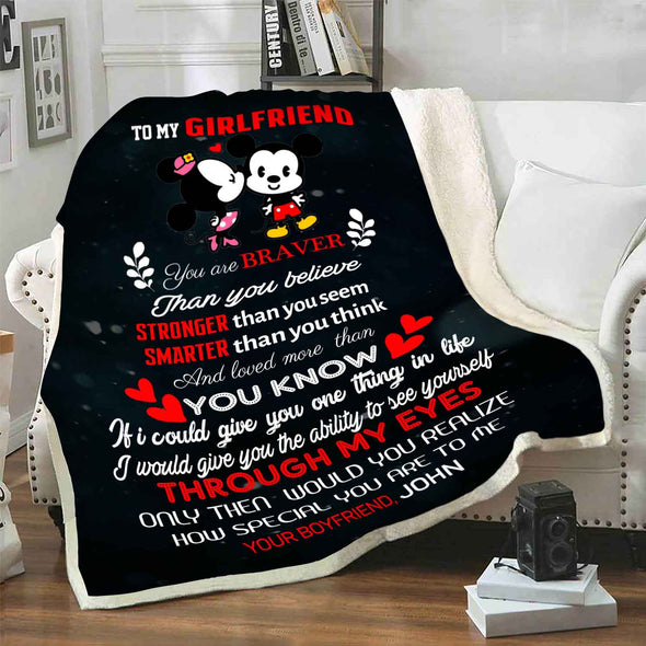 "To My Girlfriend You Are Braver"- Personalized Blanket