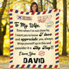 To My Wife Personalized Love Message Blanket