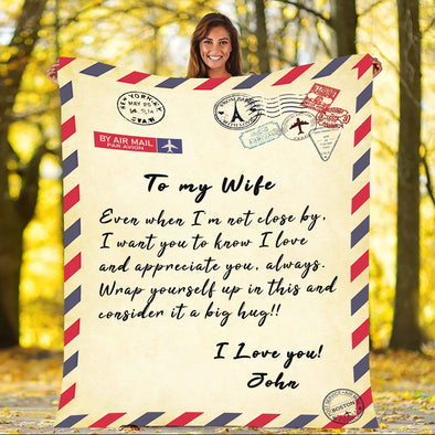 Personalized Postcard Message Blanket For Wife