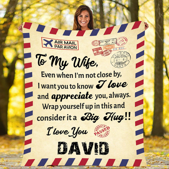 To My Wife Personalized Love Message Blanket