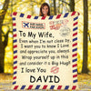 To My Wife Personalized Postcard Blanket