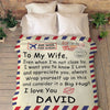 To My Wife Personalized Postcard Blanket
