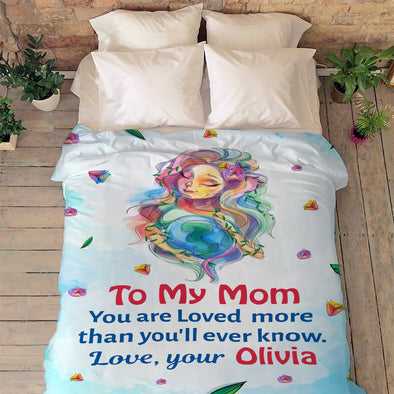 "To My Mom You Are Loved More  "- Personalized Blanket