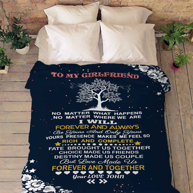 "To My Girlfriend Forever And Together "- Personalized Blanket