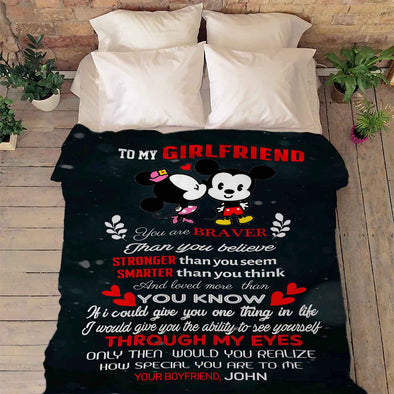 "To My Girlfriend You Are Braver"- Personalized Blanket