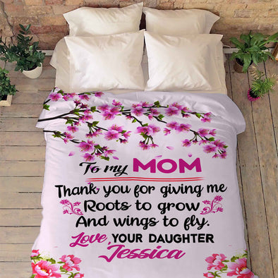 "To My Mom Thank You For Giving Me "- Personalized Blanket