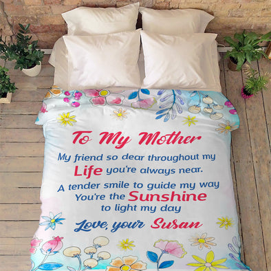 "To My Mother You're Always Near "- Personalized Blanket