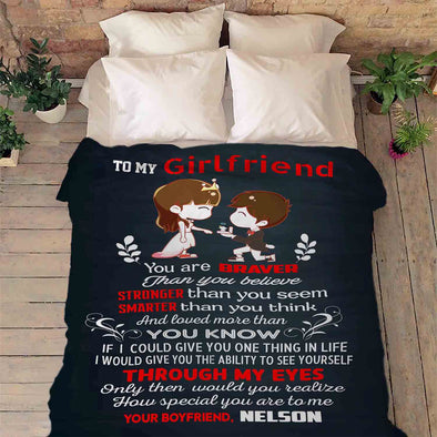 "To My Girlfriend Loved More Than You Know"- Personalized Blanket