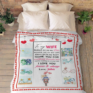 To My Wife "Thank You For Walking Beside Me" Personalized Blanket