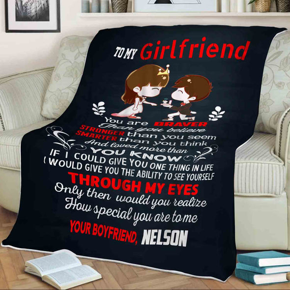 "To My Girlfriend Loved More Than You Know"- Personalized Blanket