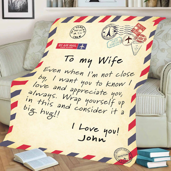 Personalized Romantic Postcard Blanket
