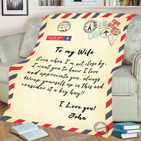 Personalized Postcard Message Blanket For Wife
