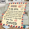 To My Wife Personalized Postcard Blanket