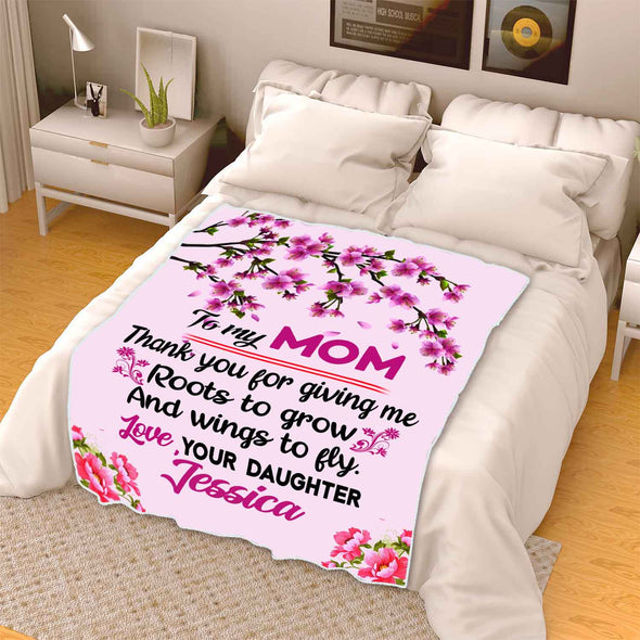 "To My Mom Thank You For Giving Me "- Personalized Blanket