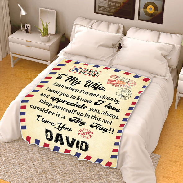 To My Wife Personalized Love Message Blanket