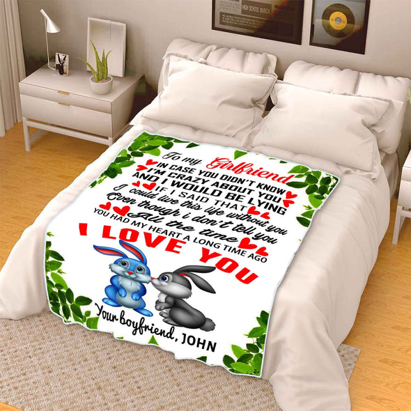 "To My Girlfriend I Love You"- Personalized Blanket