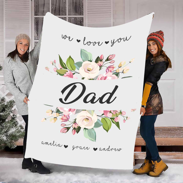"We Love You Dad"- Personalized Blanket