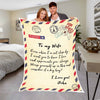 Personalized Postcard Message Blanket For Wife