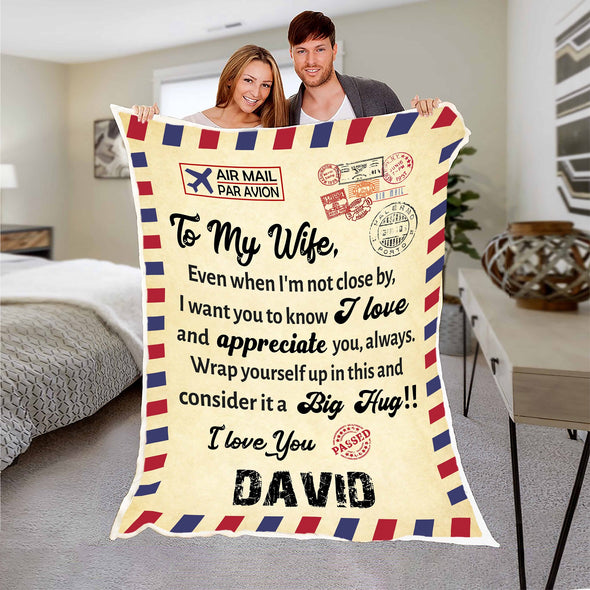 To My Wife Personalized Love Message Blanket