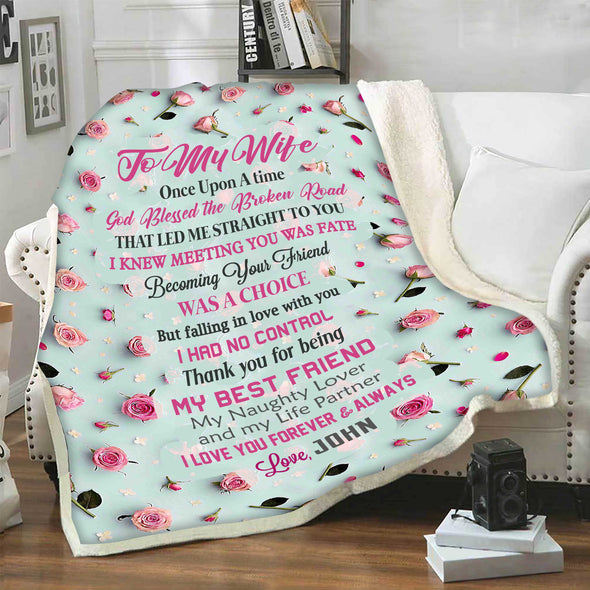 To My Wife Personalized Blanket