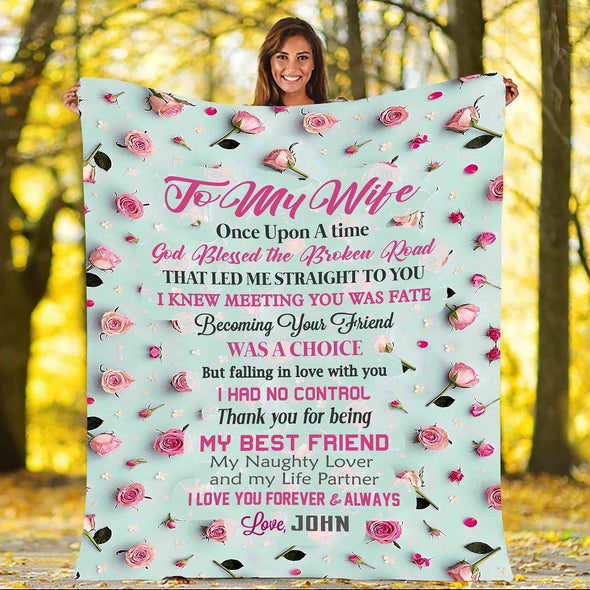 To My Wife Personalized Blanket