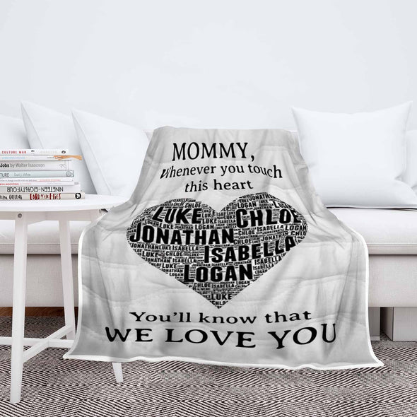 "We Love You" Customized Blanket For Grandma/Grandpa/Papa/Mamma/Auntie