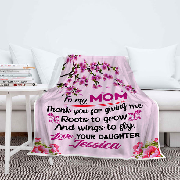 "To My Mom Thank You For Giving Me "- Personalized Blanket