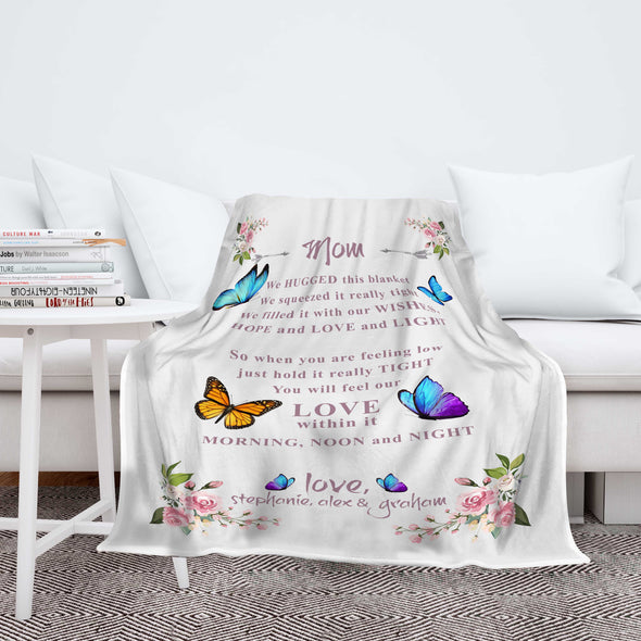 "Mom Love Is Within It Morning, Noon And Night "- Personalized Blanket