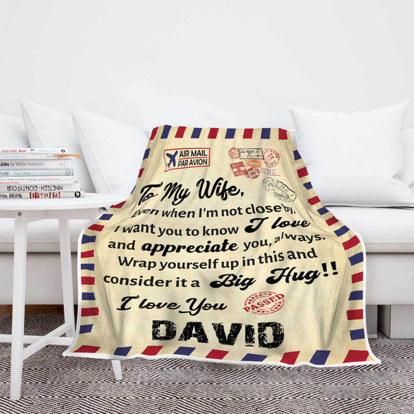 To My Wife Personalized Love Message Blanket