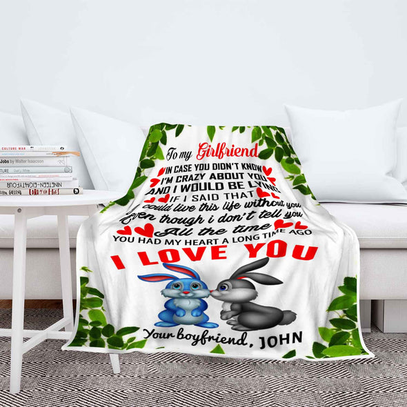 "To My Girlfriend I Love You"- Personalized Blanket