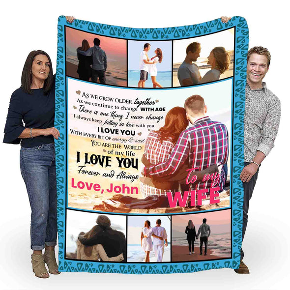 To My Wife "You Are World Of My Life" Personalized Blanket Gift For Wife