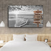 Beach Sunrise Black and White Customized Canvas With Multi Names