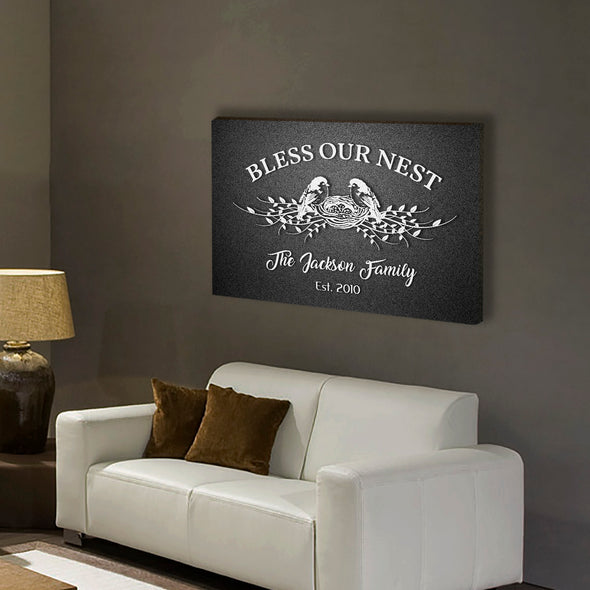 "God Bless My Family" Personalized Canvas