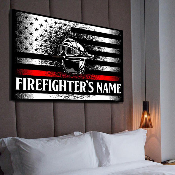 Customized Firefighter Canvas Art