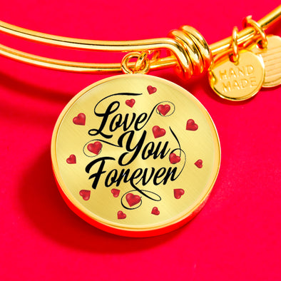 "Love You Forever" Round Bangle With Custom Engraving
