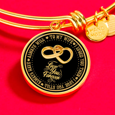 "Always Love My Wife" Golden Engrave Bangle