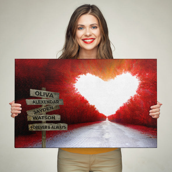 Love Customized Canvas With Multi Names