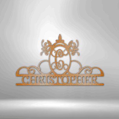 Initial and Name Monogram - Steel Sign