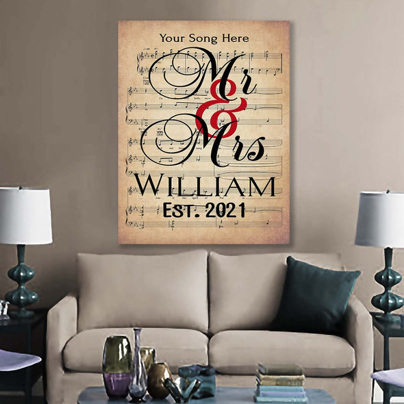 Mr. And Mrs. Song Notes Canvas For Couples - Ready To Hang