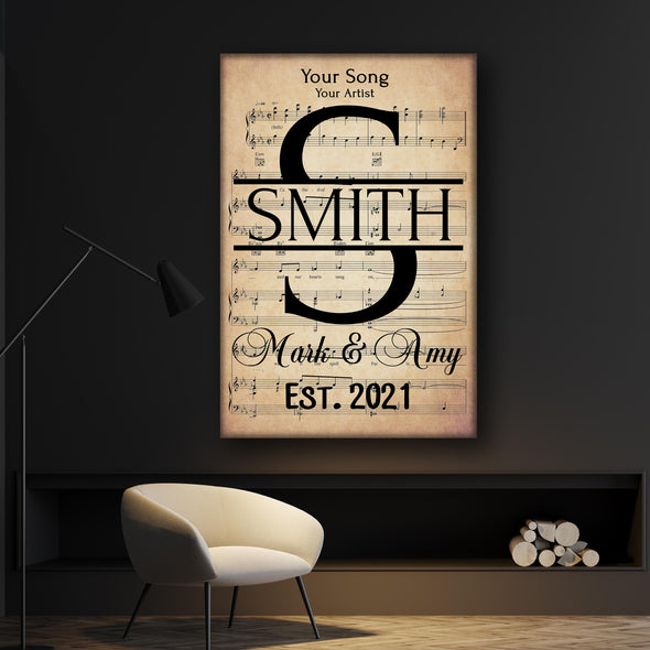 Customized Music Notes Wall Art For Couples