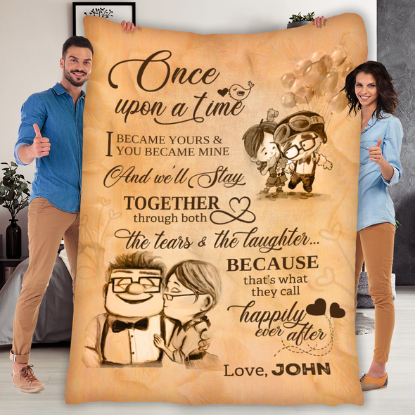 I Become Yours & You Become Mine Personalized Blanket For Couple