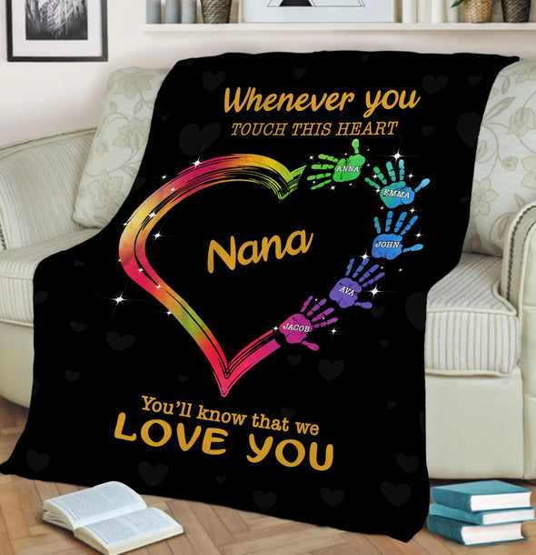 Whenever You Touch This Heart Personalized™ Blanket - A Perfect Gift For Christmas