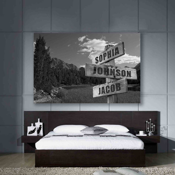 Mountains Customized Canvas With Family names