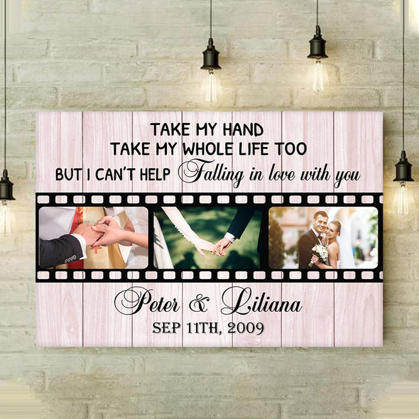 I Can't Help Falling In Love With You Customized Couple Canvas