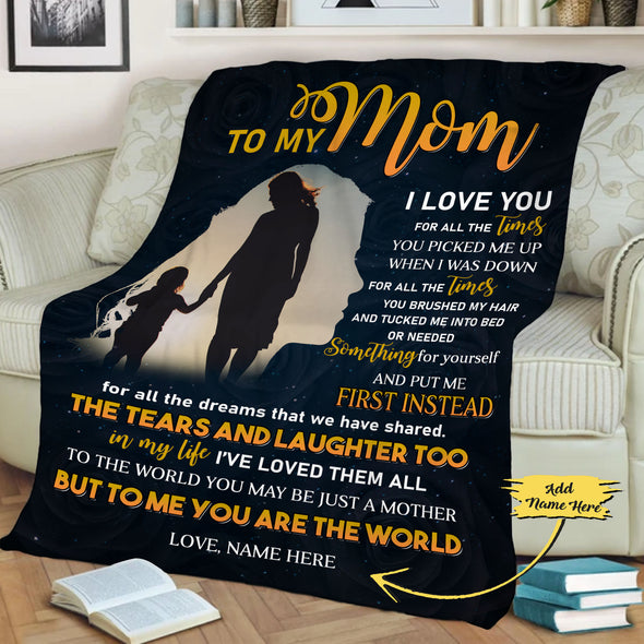 To My Mom I Love You Customized Fleece Blanket